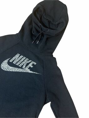 Nike Black Hoodie with Silver Glitter Swoosh
